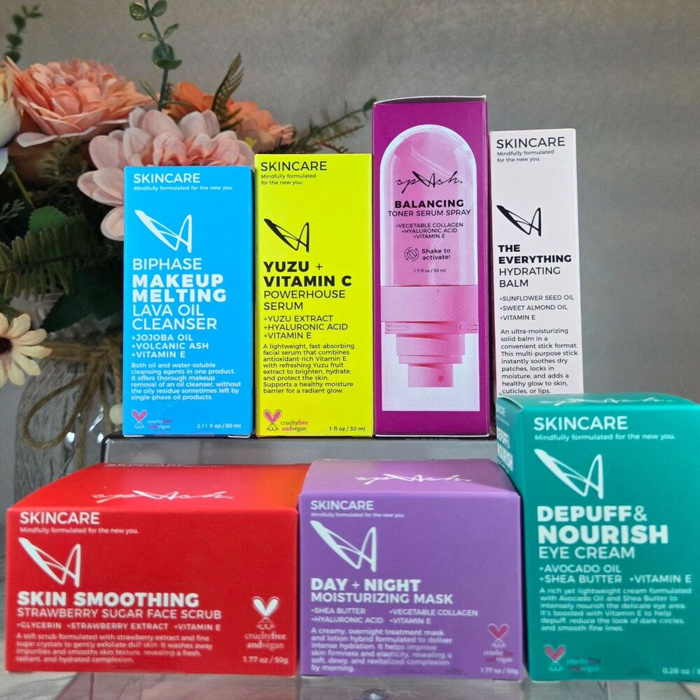 LA Splash Skincare Complete 7-Piece Set Cleanser Serum Toner Mask Balm New